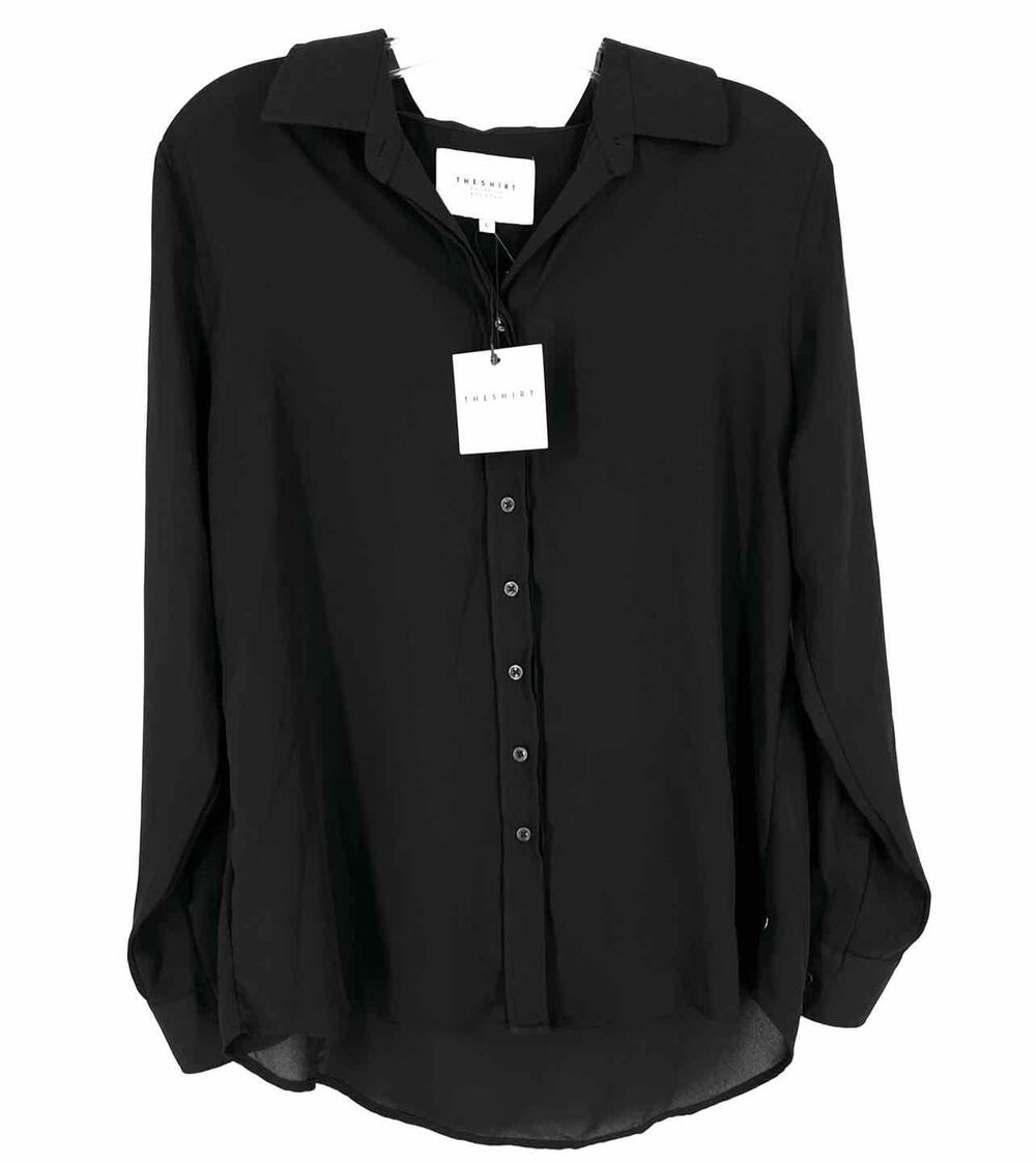 The Shirt Size L Black Solid NEW Designer Blouse